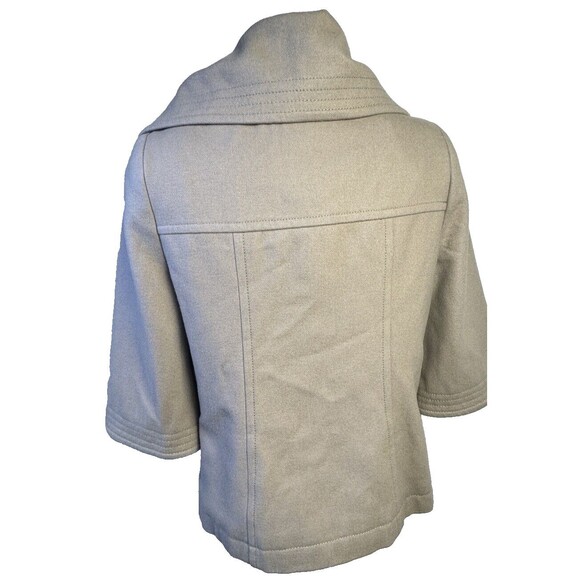 Old Navy Soft Neutral Beige Wool Blend Peacoat Wide Collar Classic Womans XS - Picture 6 of 9